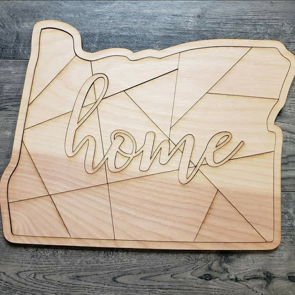 DIY KIDS/FAMILY GEOMETRIC PUZZLE STATE SIGN